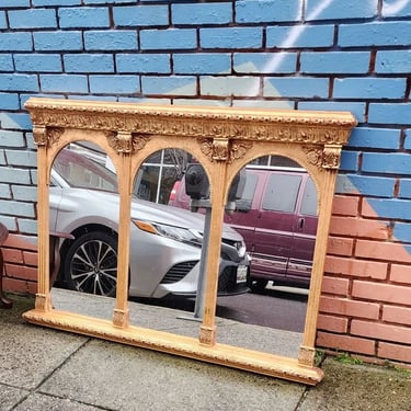 Decorative Triple Mirror. Gilt style frame. Looks great over a dresser or buffet! 50x36