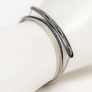 Oxidized Sterling Sterling Stitched Bar Bracelet
