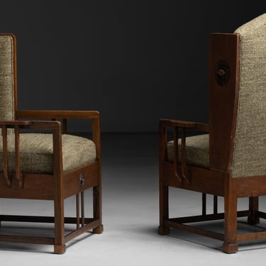 Arts & Crafts Armchairs in Linen by Christopher Farr