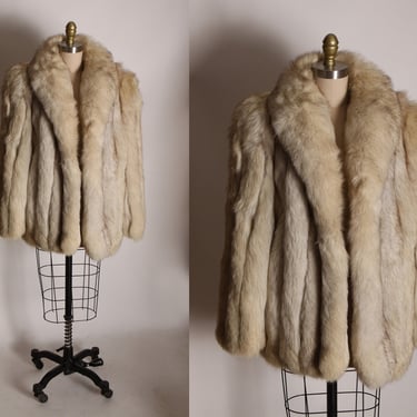 1970s Gray and White Arctic Plush Fox Fur Coat by Scandinavian Fur Company  -M 
