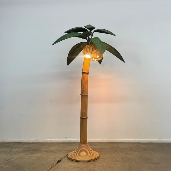 Mario Torres Lopez Style Coconut Palm Tree Floor Lamp 
