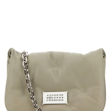 Maison Margiela Women Light Grey Nappa Leather Small Glam Slam Flap Crossbody Bag