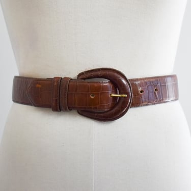 1980s/90s Cipriani Brown Italian Alligator Calfskin Belt 