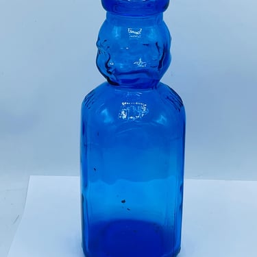 Vintage Cobalt Blue Milk Cobalt Blue Brookfield Baby Top One Quart Glass Bottle 