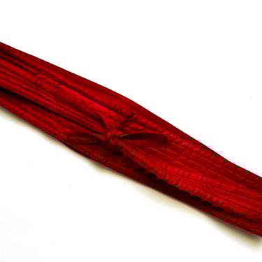 Vintage 70s 80s Obi Belt // Red Silk Sash Tie Wrap Belt 