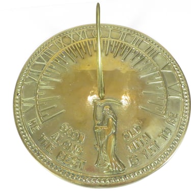 Vintage Brass Sundial - Father Time Brass Outdoor Sundial 
