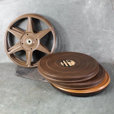 Vintage Harwood 8mm Film Reels and Canisters | Set of 3 Canisters and Reels 400ft Each | Bixley Shop 
