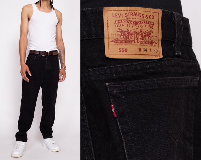 Vintage Levi's 550 Made In USA Black Jeans - 34x30 | 80s 90 | Flying Apple  Vintage | Los Angeles, CA