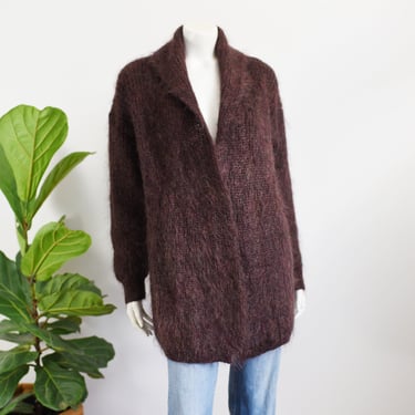 Susan Bristol 1990s Shaggy Mohair Cardigan - S/M/L 