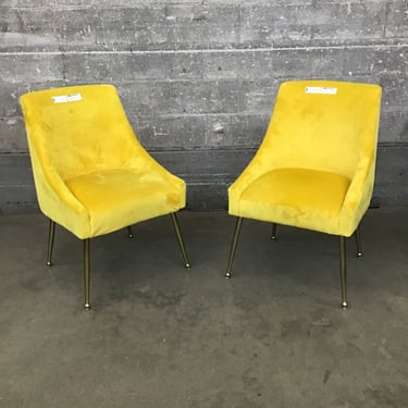 Yellow Velvet Chair Pair (Seattle)