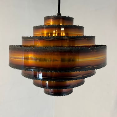 Holm-Sørensen & Pedersen Flamecut Copper Pendant Lamp Designed by Svend Aage Holm Sørensen - #A1669