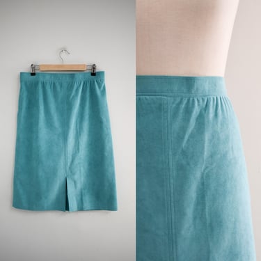 1980s Aqua Ultrasuede Skirt 