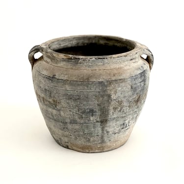 Rustic Black Gray Pottery Jug Vase Vessel 