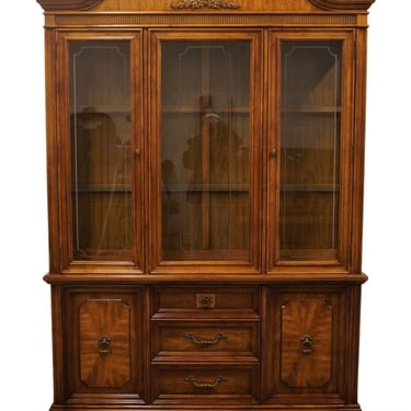 STANLEY FURNITURE Italian Provincial 58" Bookmatched Fruitwood Lighted Display China Cabinet 4311-210 