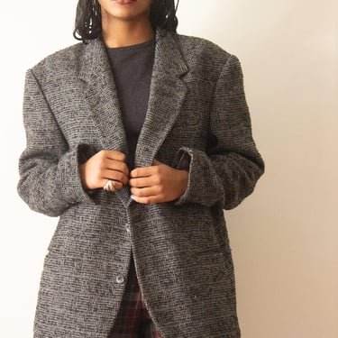 1980s Christian Aujard Tweed Oversize Blazer 