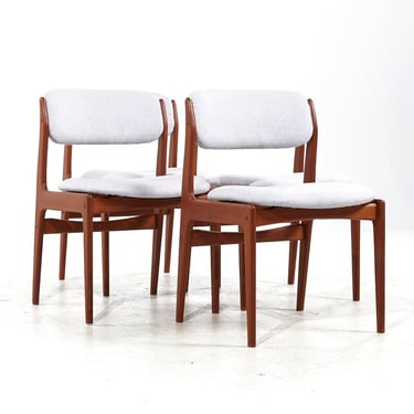 Erik Buch Mid Century Danish Teak Dining Chairs - Set of 4 - mcm 