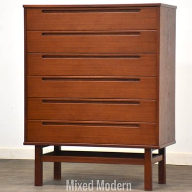 Refinished Teak Tall Dresser by Nils Jonnson 