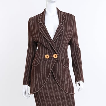 3-Piece Pinstripe Skirt Suit