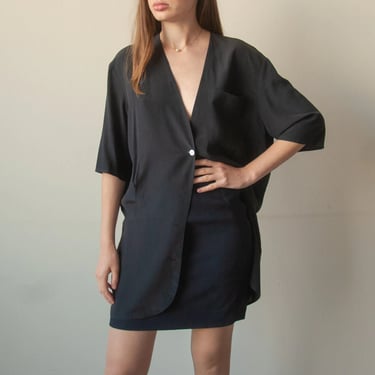 6757t / gianfranco ferre silk wool skirt set / it 42 / s 