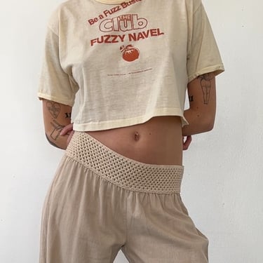 Vintage Cropped Fuzzy Navel Tee (S)