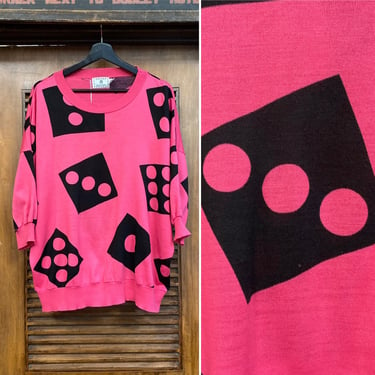 Vintage 1980’s Dice Oversize New Wave Sweatshirt Top, 80’s New Wave Sweatshirt, Vintage Sweatshirt, Pop Art, Vintage Clothing 