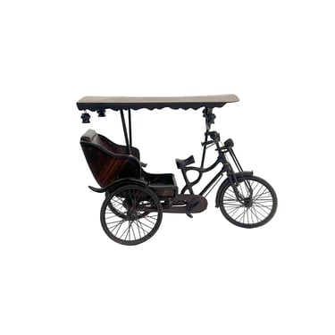 Chinese Rosewood Handmade Miniature Cycle Rickshaw Display Decor Art ws4090E 