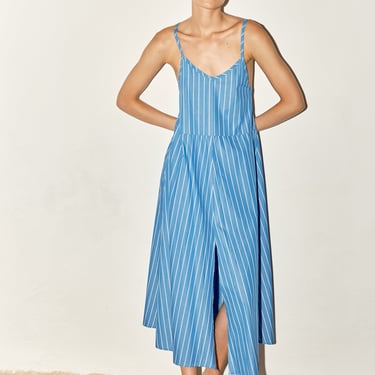 Egyptian Blue Striped Slip Dress