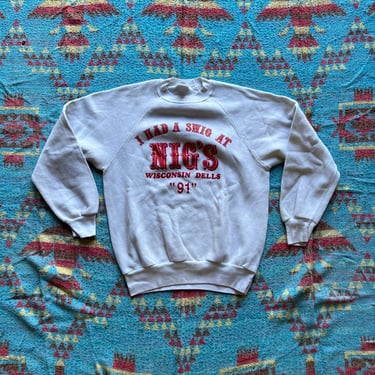 Vintage 1991 Swig at Nigs Wisconsin Dells Sweatshirt 