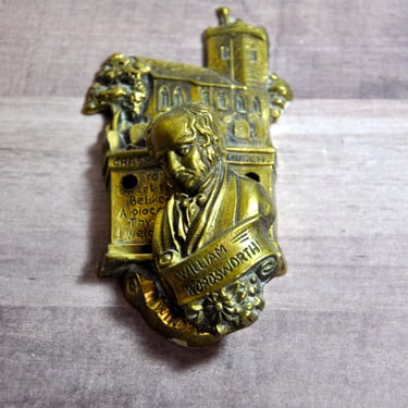 William Wordsworth Door Knocker Made in England Solid Brass Door Knocker Library Knocker Collectible Antique Home or Office Wall Art RARE 