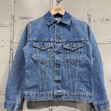 Vintage Levis Jean jacket Cropped Denim Trucker Jacket western rancher 