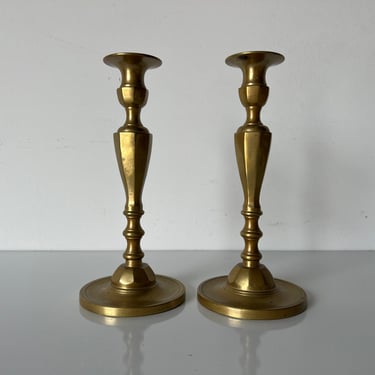 1970s Matching Brass Candle Holders- a Pair 