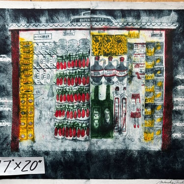 Mitsushige Nishiwaki 17" x 20" Supemarket intaglio Etching