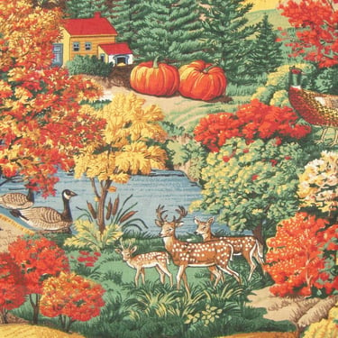Vintage Autumn Novelty Print Fabric Concord Fabrics Designed by the Kesslers 1.75 Yds 