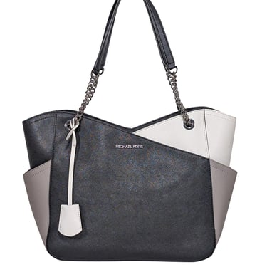 Michael Kors - Black & Cream Saffiano Leather Tote Bag