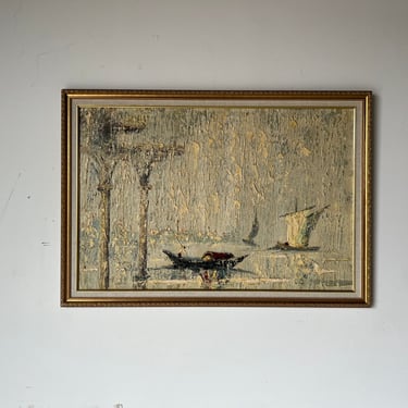 Elmo Gideon Heavy Impasto Impressionist Nautical Oil Painting 