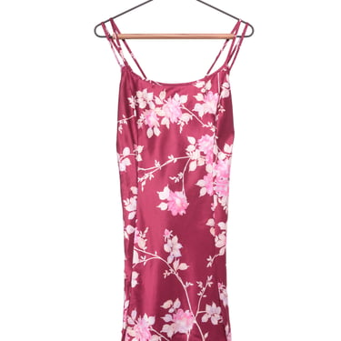 Burgundy Floral Slip Dress