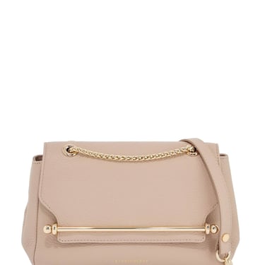 Strathberry Mini Horizontal Bag In Calf Leather In Oat Color With Gold Metal Detail Women