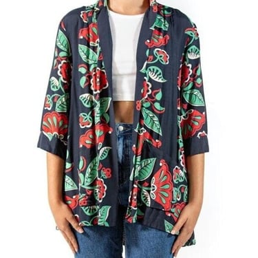 1940S Tropical Cold Rayon Top 