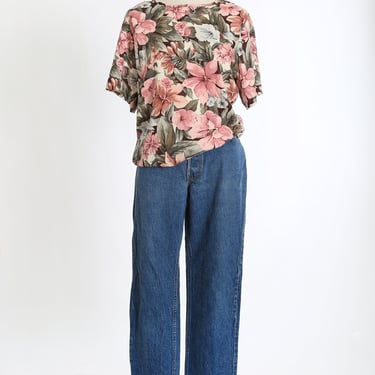 Vintage 90s floral rayon blouse 