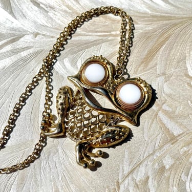 Gold Frog Pendant Necklace