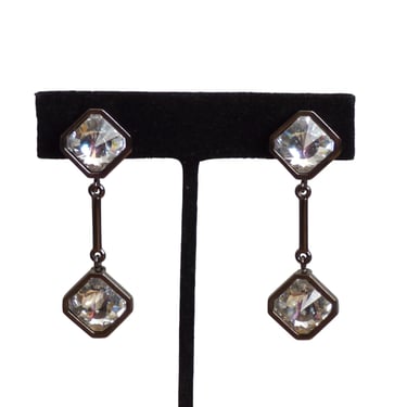 YVES SAINT LAURENT- Rhinestone Drop Earrings