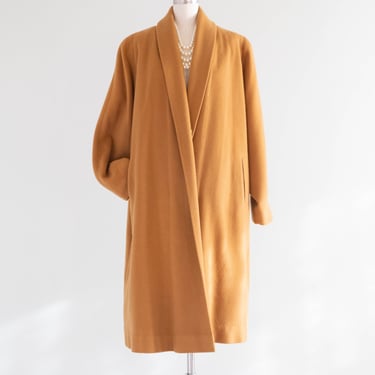 Gorgeous 1950's Caramel Cashmere Swing Coat / ML