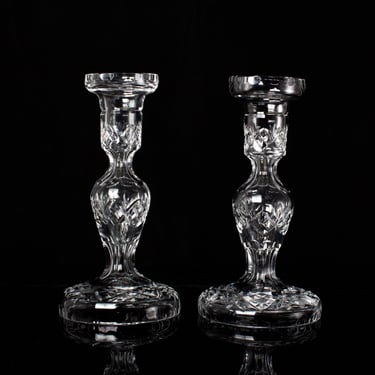 Waterford Crystal Cut Glass Candlestick Holders 