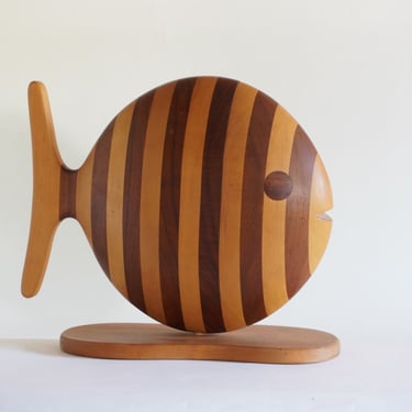 Gene Sherer Wood Fish Jewelry Box 