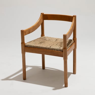 CHAISE EN PAILLE ET BOIS, VICO MAGISTRETTI, CASSINA, 1960s