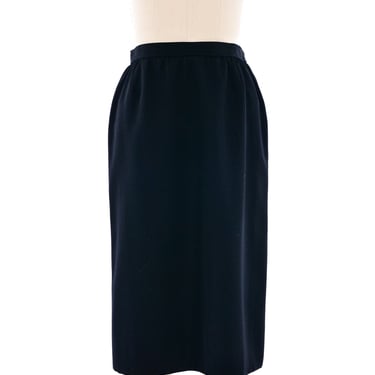 Yves Saint Laurent Tuxedo Striped Midi Skirt