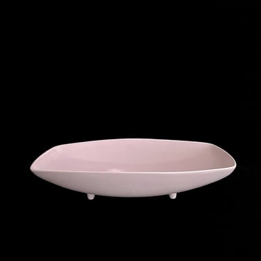 Vintage Mid Century Modern Royal Haeger LARGE 15.5" Long PINK Ceramic Pottery Centerpiece Footed Bowl RC80 USA 