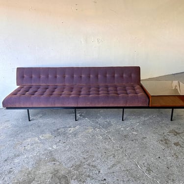 10ft Vintage Mid-Century Sofa/End Table Combination Designed by Florence Knoll 