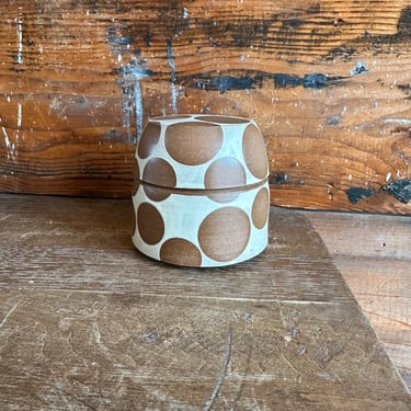 Salt Box - White and Brown Geometric Shapes 