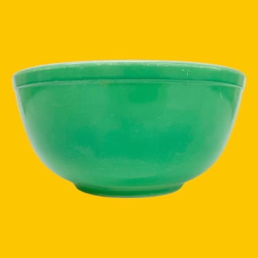 Vintage Pyrex Mixing Bowl Retro 1940s Farmhouse + Primary Colors (Green) + No Number or Size + Ceramic + Kitchen Storage + Serving + Decor 